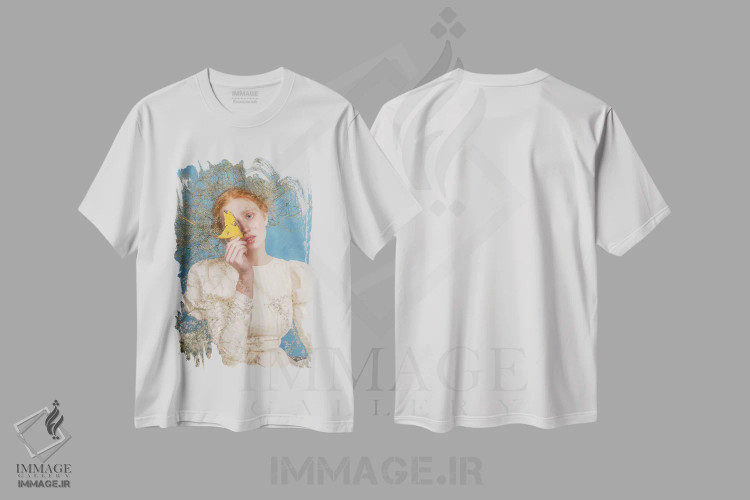 تیشرت سفید طرح دار – تیشرت فانتزی ,سایک اثر میکائلا دوریسووا فروشگاه ایماژ