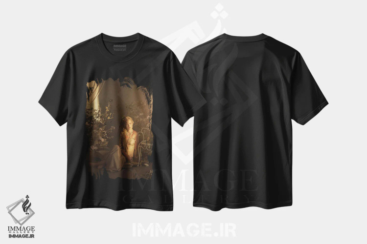 تیشرت مشکی طرح دار – تیشرت وینتیج ,بانوی کلاسیک اثر میکائلا دوریسووا فروشگاه ایماژ