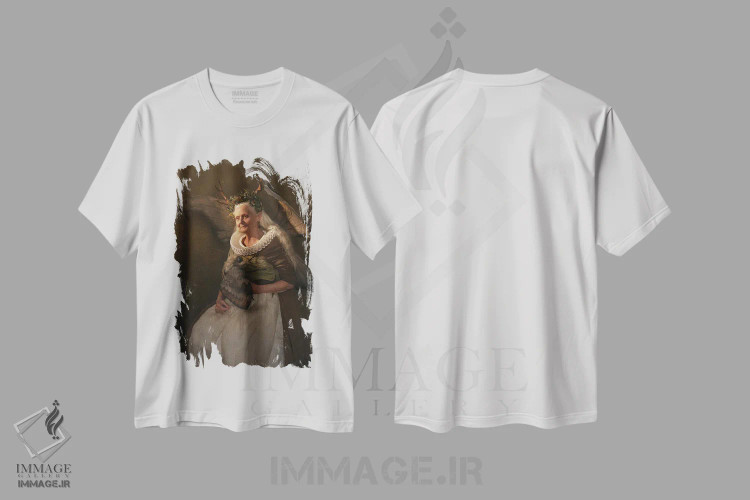 تیشرت سفید طرح دار – تیشرت هنری فانتزی ,پری مادر خوب اثر میکائلا دوریسووا فروشگاه ایماژ