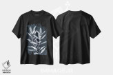 تیشرت مشکی طرح دار – تیشرت هنری گیاهی ,برگ های نیمه شب II اثر مگان میگر immage.ir