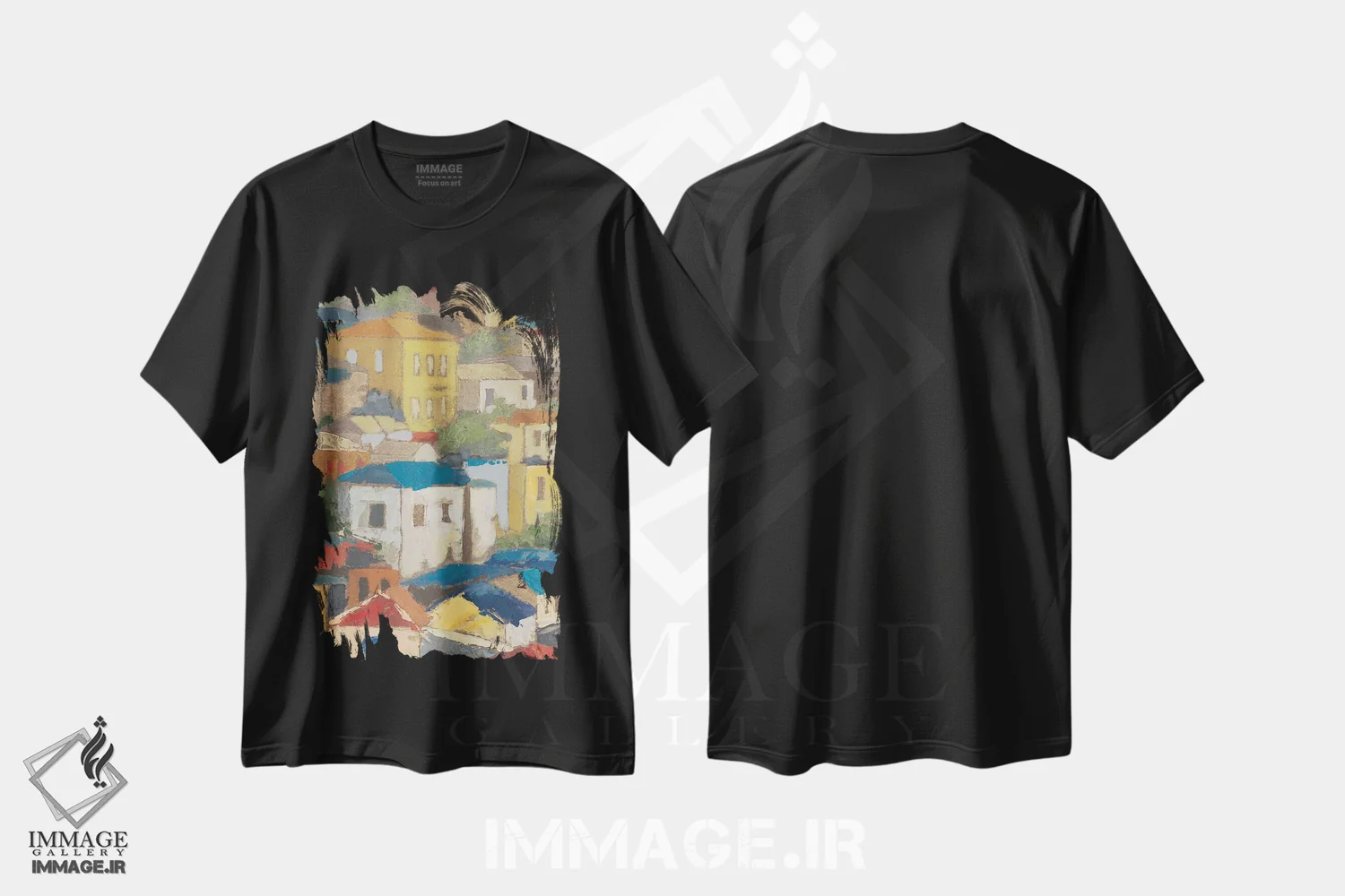تیشرت مشکی طرح دار – تیشرت هنری معماری ,بام های اصلی I اثر مگان میگر فروشگاه ایماژ