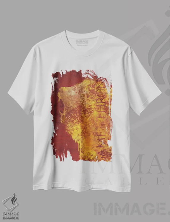 تیشرت سفید طرح دار – تیشرت سریال ,خاندان لنیستر اثر فایو بای فایو کالکتیو immage.ir