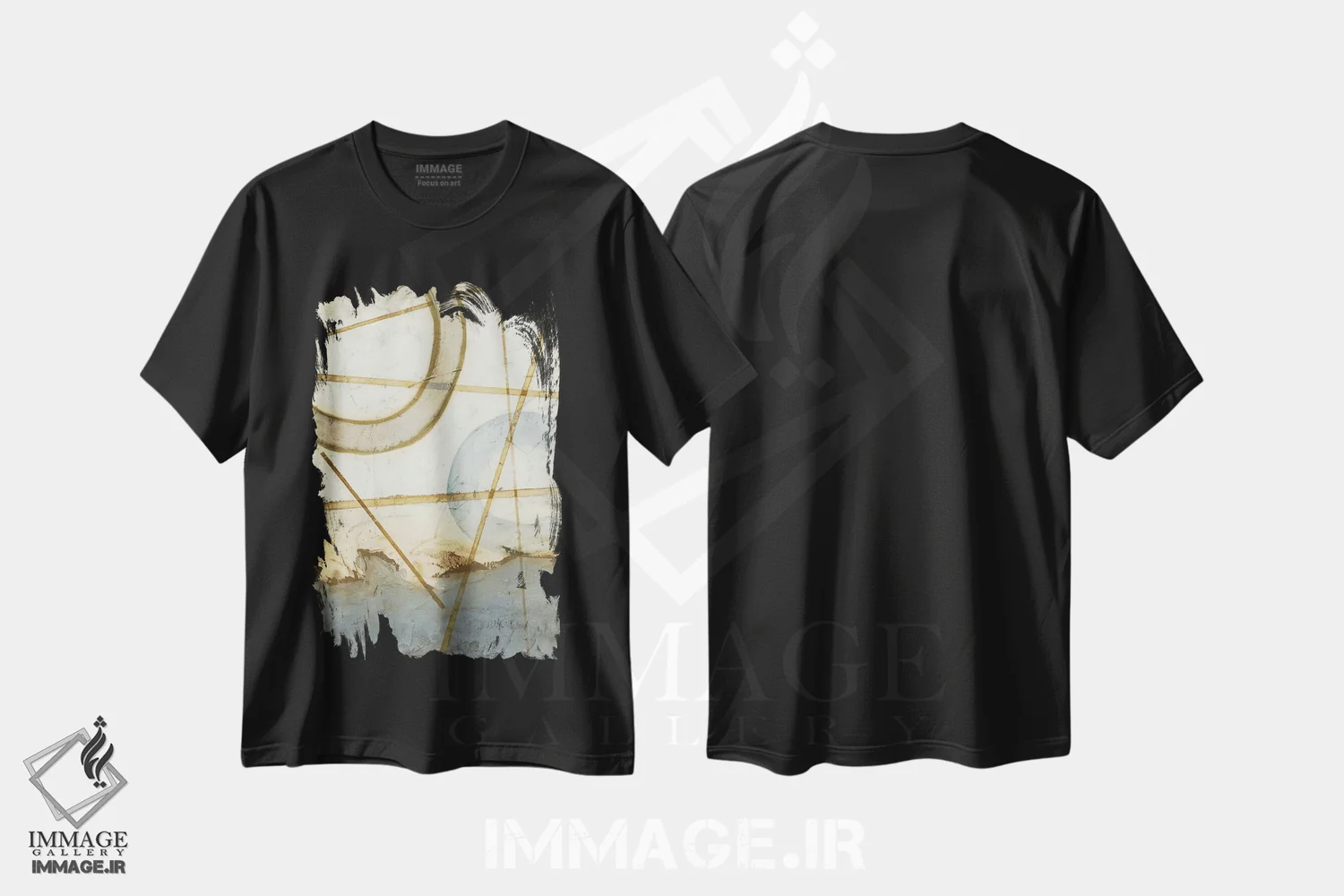 تیشرت مشکی طرح دار – تیشرت هنری ,تقاطع ها I اثر مگان میگر فروشگاه ایماژ