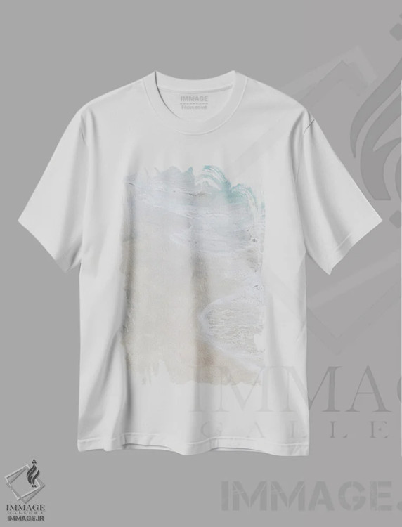 تیشرت سفید طرح دار – تیشرت طبیعت ,ساحل دریا III اثر ماری الین کوسون فروشگاه ایماژ