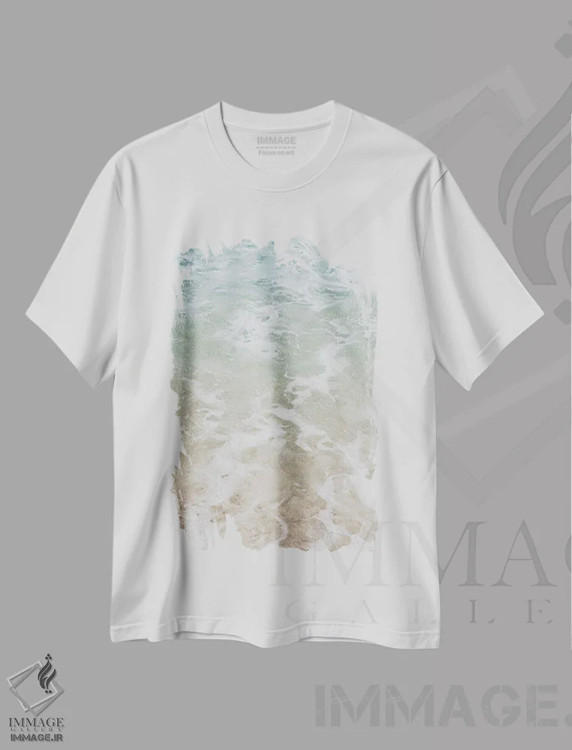 تیشرت سفید طرح دار – تیشرت طبیعت ,ساحل دریا I اثر ماری الین کوسون immage.ir