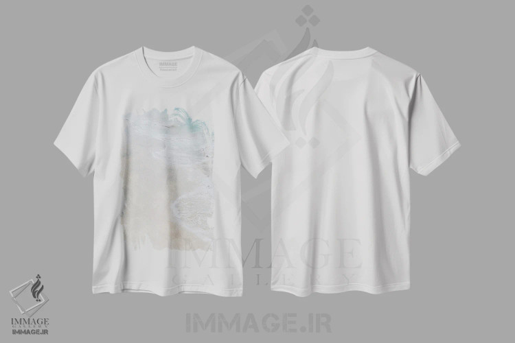 تیشرت سفید طرح دار – تیشرت طبیعت ,ساحل دریا III اثر ماری الین کوسون فروشگاه ایماژ