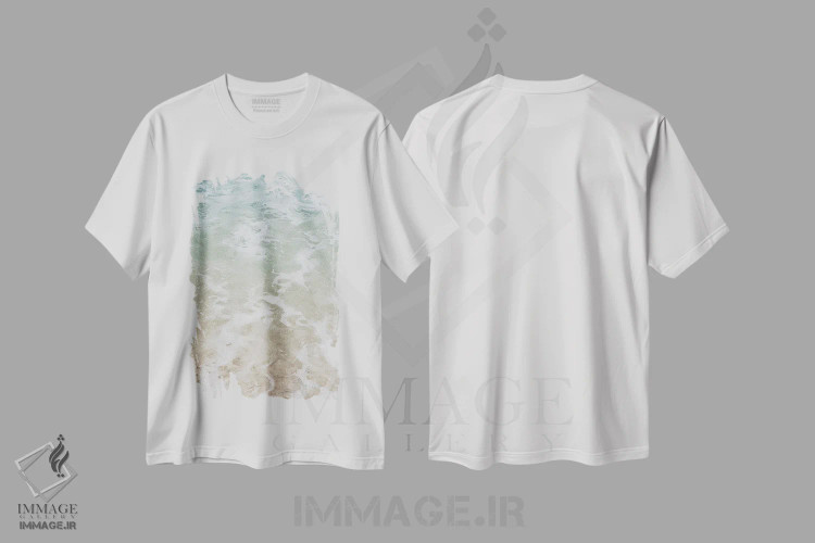 تیشرت سفید طرح دار – تیشرت طبیعت ,ساحل دریا I اثر ماری الین کوسون immage.ir