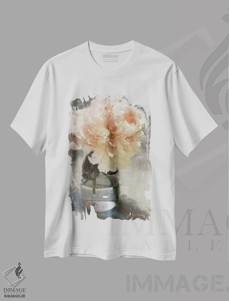 تیشرت سفید طرح دار – تیشرت طبیعت ,رویای باغ IX اثر ماری الین کوسون فروشگاه ایماژ