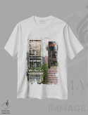 تیشرت سفید طرح دار – تیشرت شهری ,محله نیویورک I اثر ماری الین کوسون immage.ir