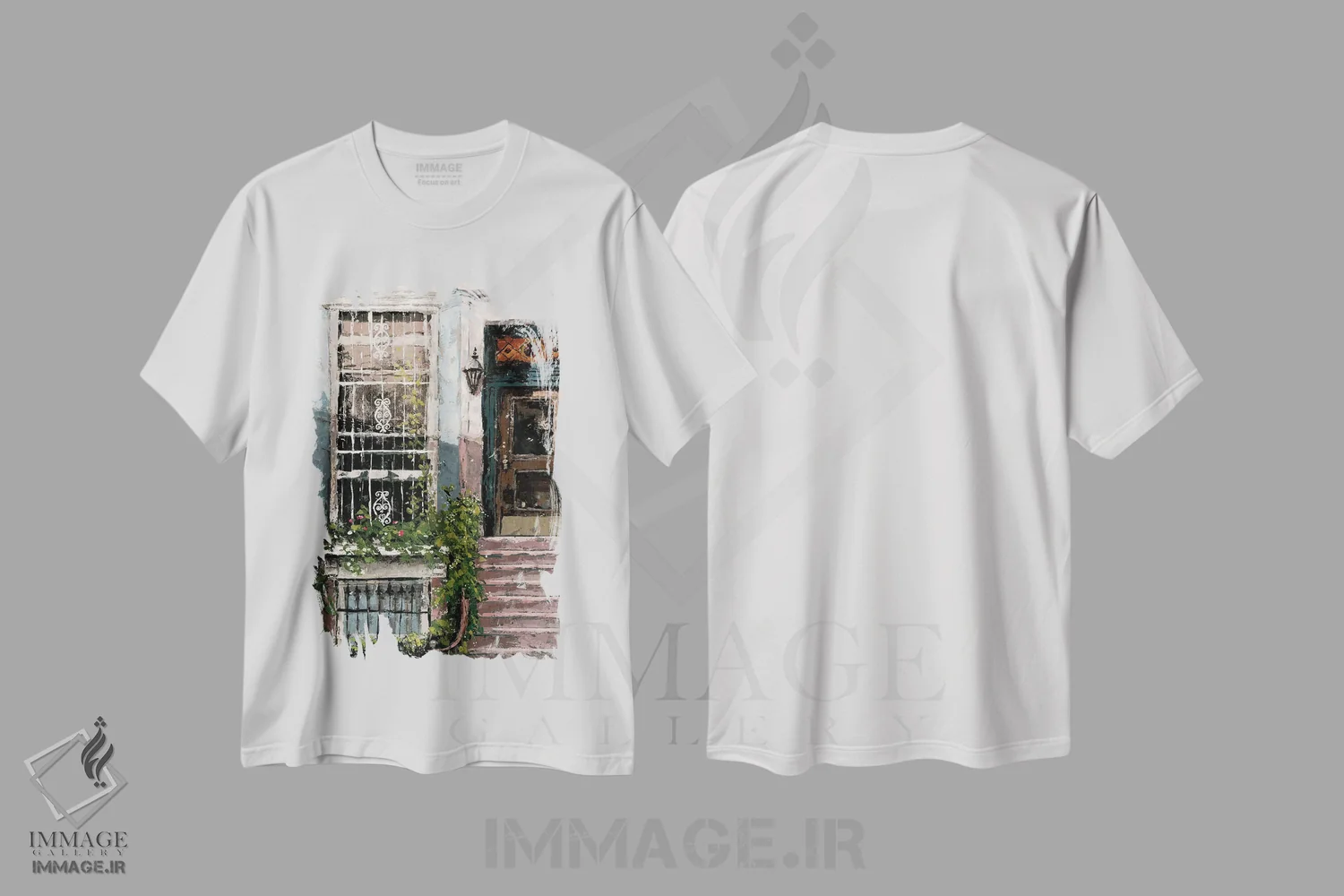 تیشرت سفید طرح دار – تیشرت شهری ,محله نیویورک I اثر ماری الین کوسون immage.ir