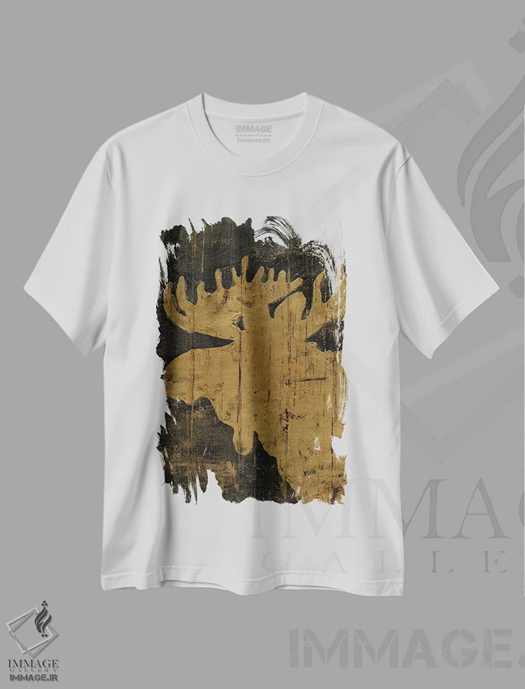 تیشرت سفید طرح دار – تیشرت حیوانات ,حیوانات کلبه روستایی: گوزن شمالی اثر ماری الین کوسون immage.ir