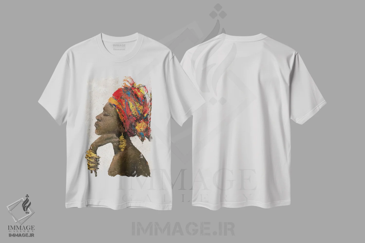 تیشرت سفید طرح دار – تیشرت مد ,پرتره زن اثر ماری الین کوسون فروشگاه ایماژ