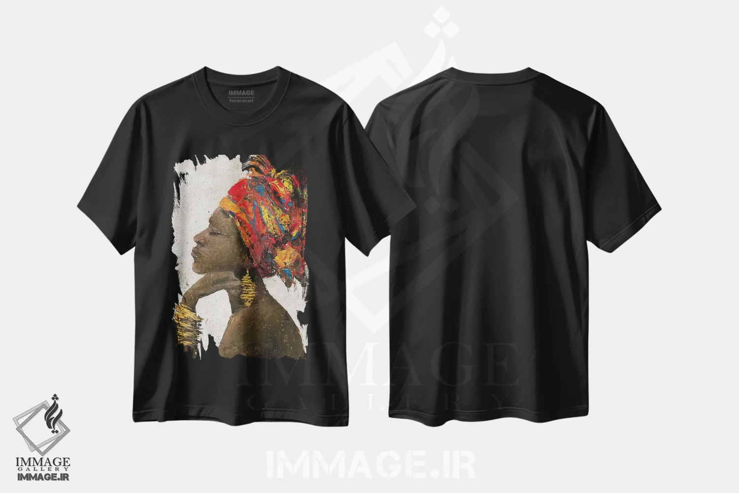 تیشرت مشکی طرح دار – تیشرت مد ,پرتره زن اثر ماری الین کوسون immage.ir
