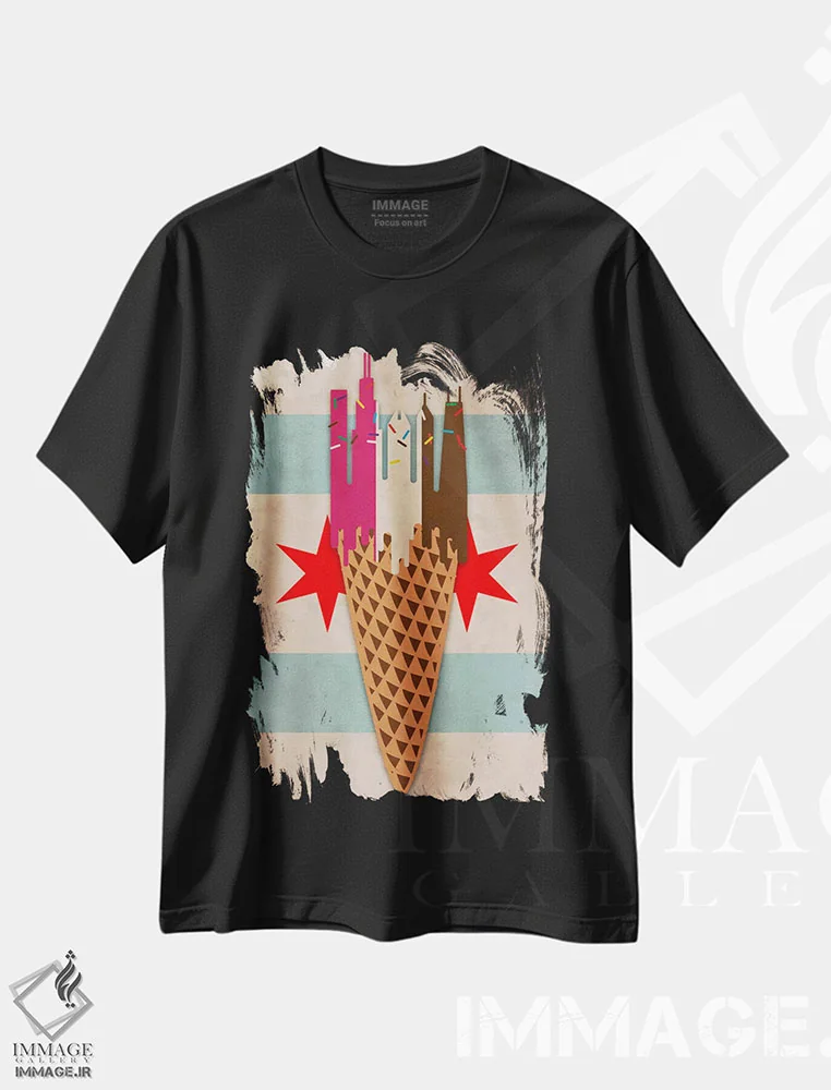 تیشرت مشکی طرح دار – تیشرت مدرن ,نئوپولیتن شهر بادی اثر فایو بای فایو کالکتیو immage.ir