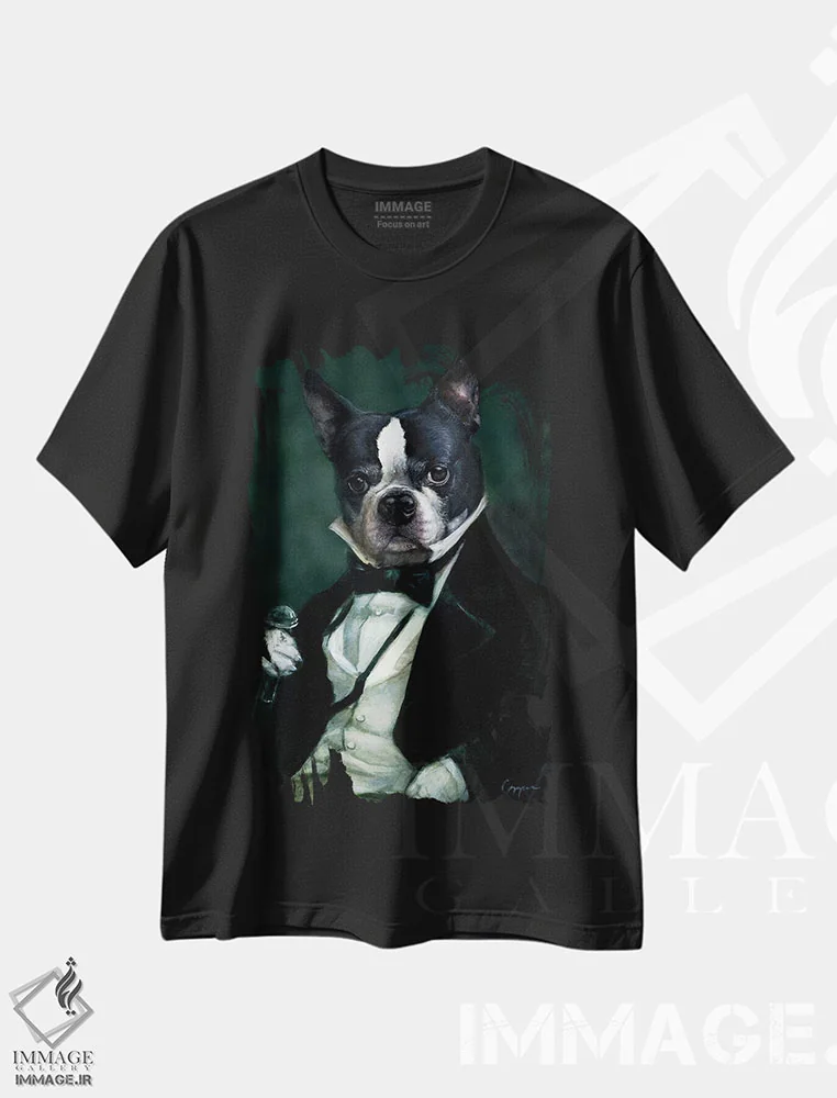 تیشرت مشکی طرح دار – تیشرت حیوانات ,باکی اثر ملیندا کوپر immage.ir