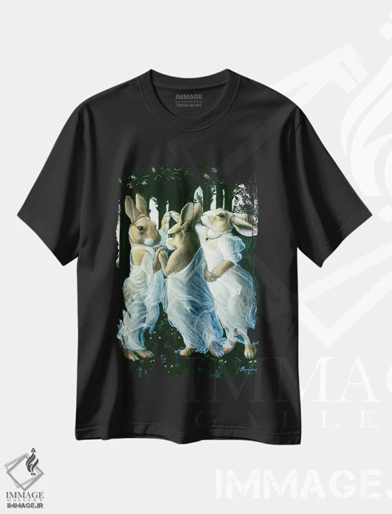 تیشرت مشکی طرح دار – تیشرت حیوانات ,ظرافت های خرگوشی اثر ملیندا کوپر immage.ir