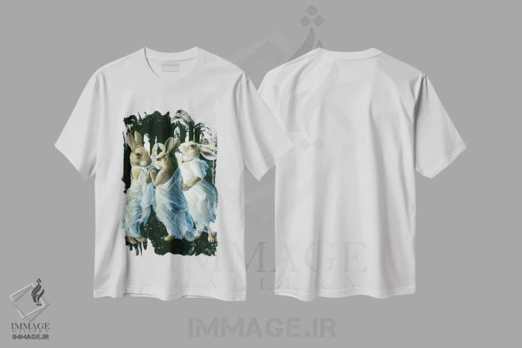 تیشرت سفید طرح دار – تیشرت حیوانات ,ظرافت های خرگوشی اثر ملیندا کوپر فروشگاه ایماژ