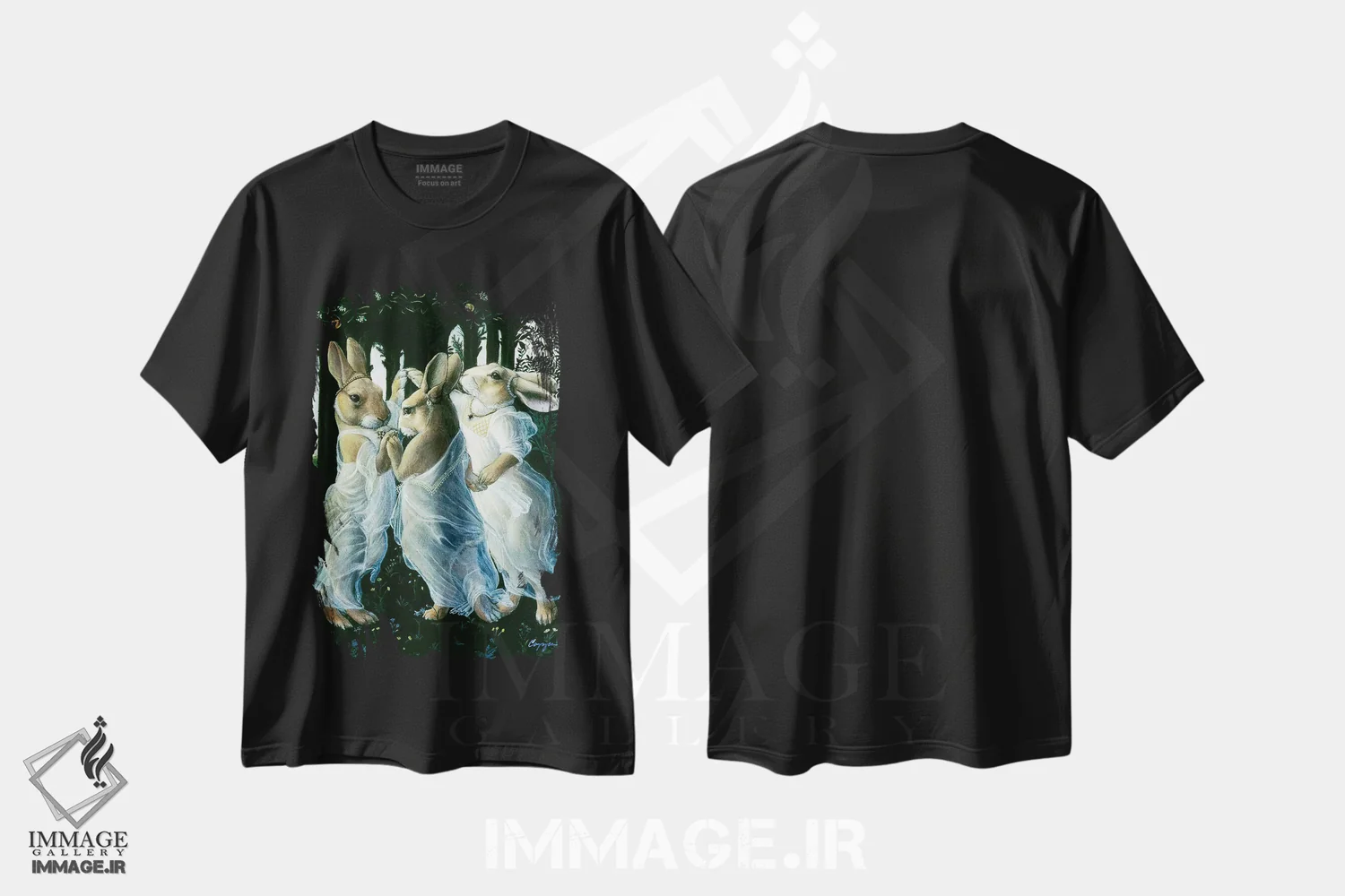 تیشرت مشکی طرح دار – تیشرت حیوانات ,ظرافت های خرگوشی اثر ملیندا کوپر immage.ir
