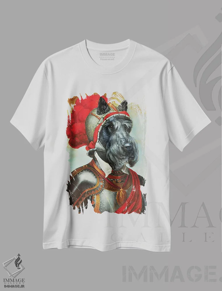 تیشرت سفید طرح دار – تیشرت سگ ,چستر اثر ملیندا کوپر immage.ir