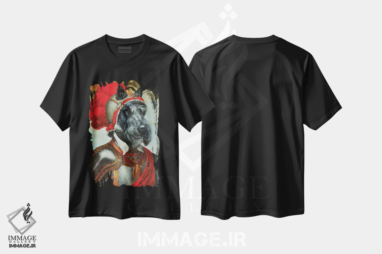 تیشرت مشکی طرح دار – تیشرت سگ ,چستر اثر ملیندا کوپر فروشگاه ایماژ