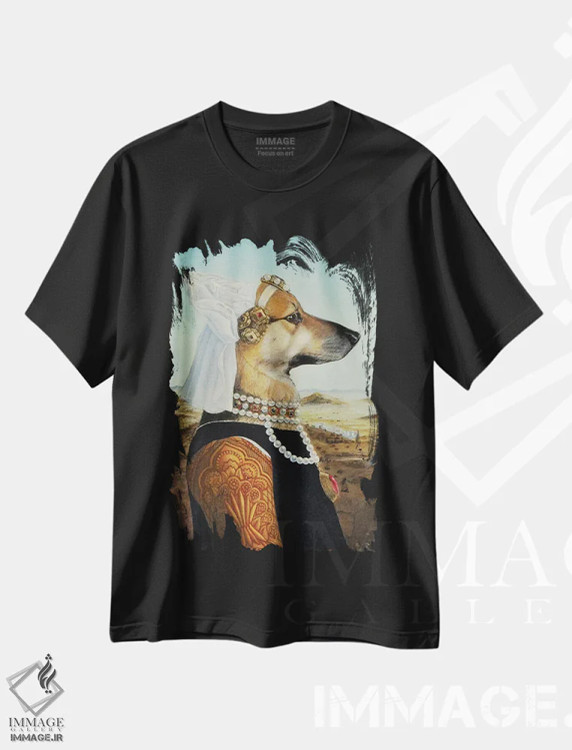 تیشرت مشکی طرح دار – تیشرت سگ ,دی دی اثر ملیندا کوپر فروشگاه ایماژ