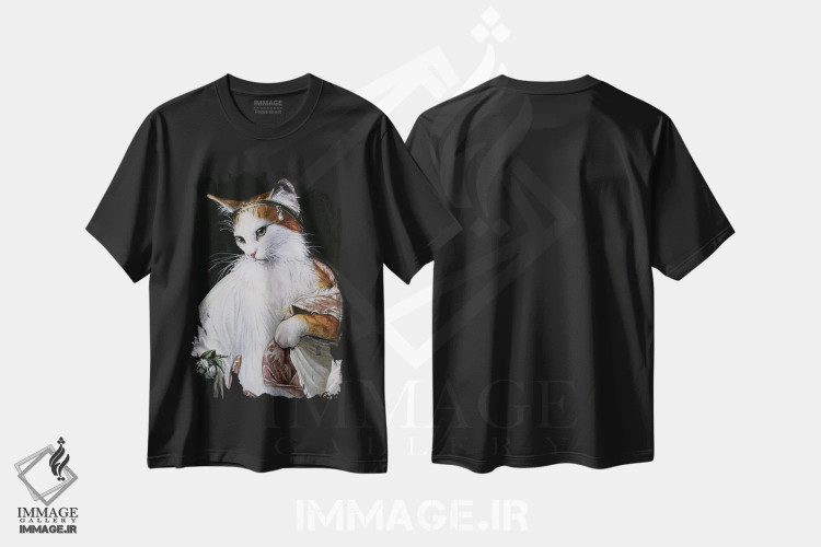تیشرت مشکی طرح دار – تیشرت گربه ,حامل سنبل الطیب اثر ملیندا کوپر immage.ir