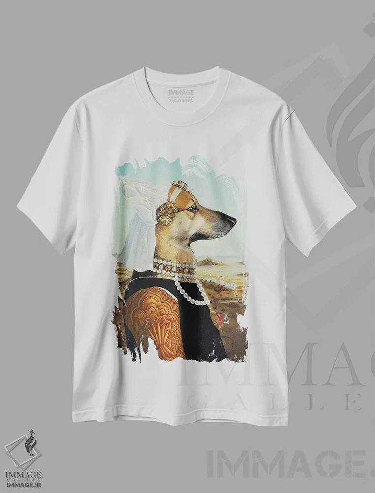 تیشرت سفید طرح دار – تیشرت سگ ,دی دی اثر ملیندا کوپر immage.ir