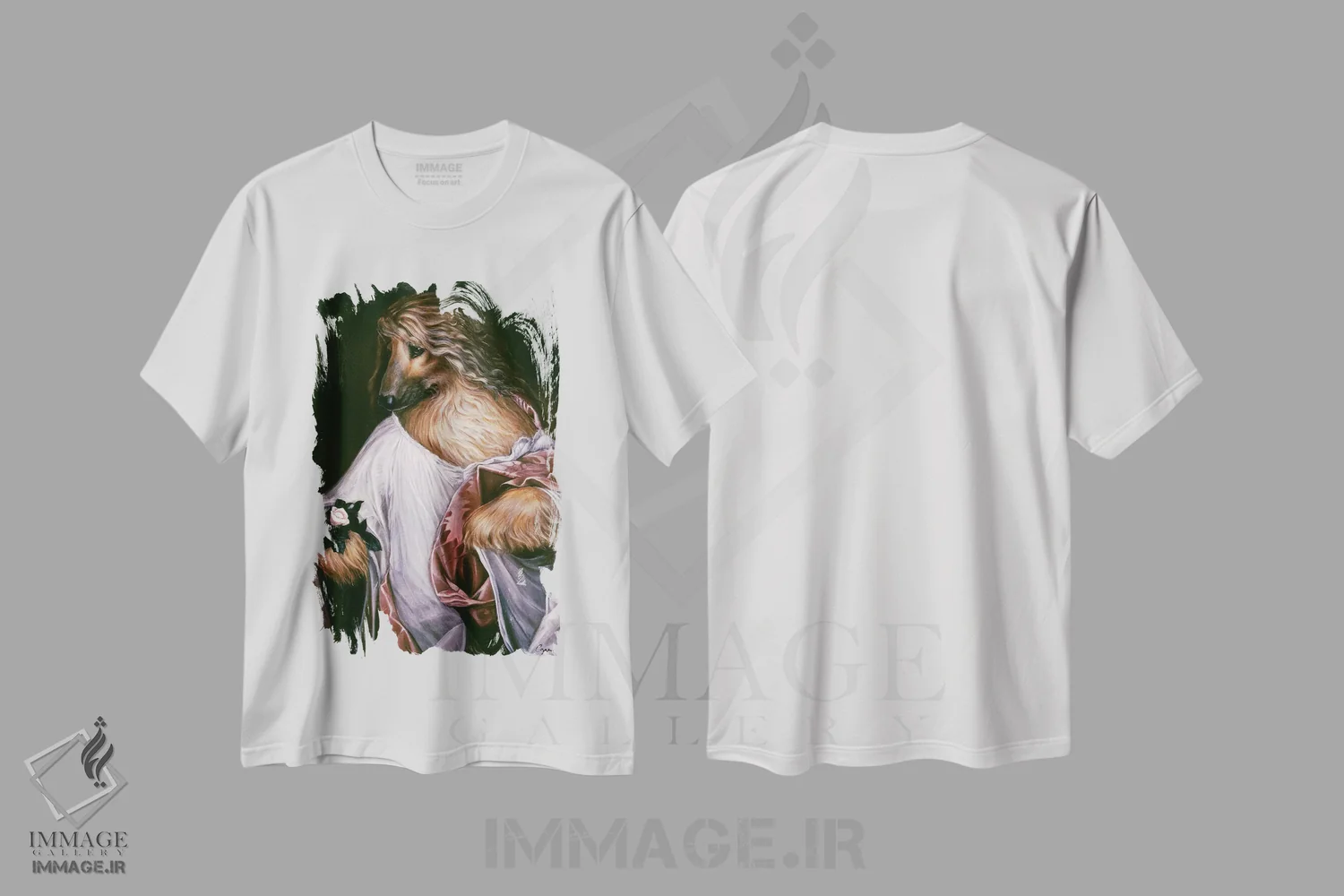 تیشرت سفید طرح دار – تیشرت سگ ,قالیچه فلورا اثر ملیندا کوپر immage.ir