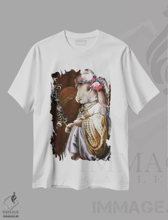 تیشرت سفید طرح دار – تیشرت گلدار ,عملیات گلدار اثر ملیندا کوپر فروشگاه ایماژ