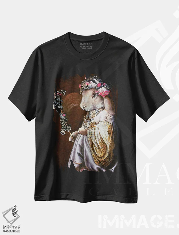 تیشرت مشکی طرح دار – تیشرت گلدار ,عملیات گلدار اثر ملیندا کوپر immage.ir