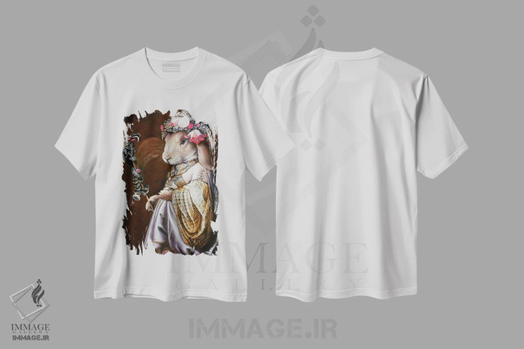تیشرت سفید طرح دار – تیشرت گلدار ,عملیات گلدار اثر ملیندا کوپر فروشگاه ایماژ