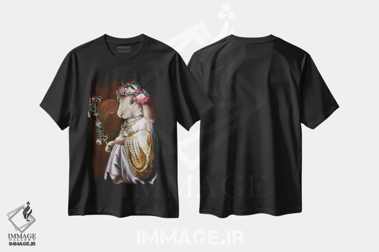 تیشرت مشکی طرح دار – تیشرت گلدار ,عملیات گلدار اثر ملیندا کوپر immage.ir