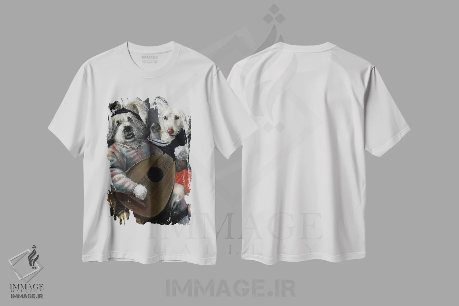 تیشرت سفید طرح دار – تیشرت سگ ,بیلبو تافی اثر ملیندا کوپر فروشگاه ایماژ