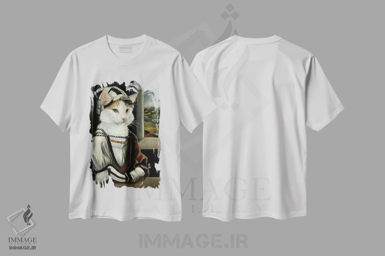 تیشرت سفید طرح دار – تیشرت گربه ,گیزمو اثر ملیندا کوپر immage.ir
