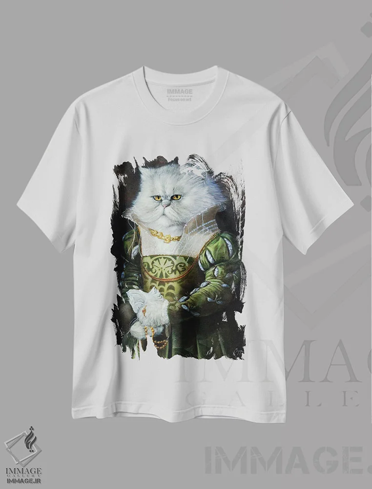 تیشرت سفید طرح دار – تیشرت هنری ,جولز اثر ملیندا کوپر فروشگاه ایماژ