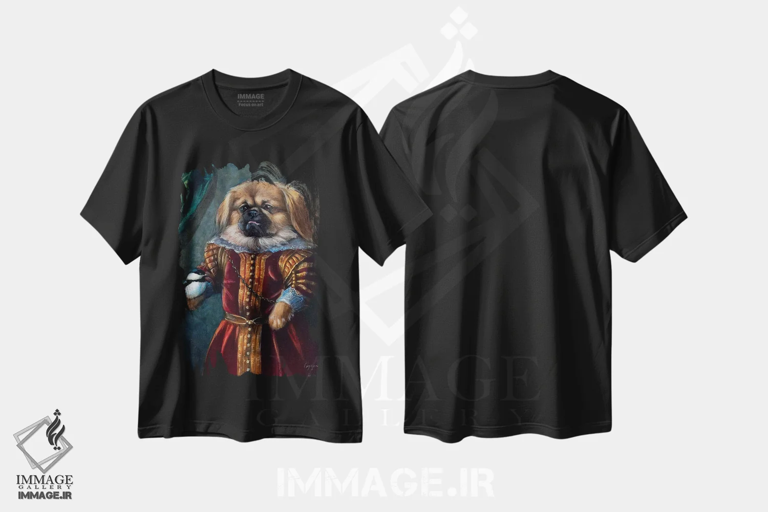 تیشرت مشکی طرح دار – تیشرت طنز حیوانات ,لوییس اثر ملیندا کوپر فروشگاه ایماژ