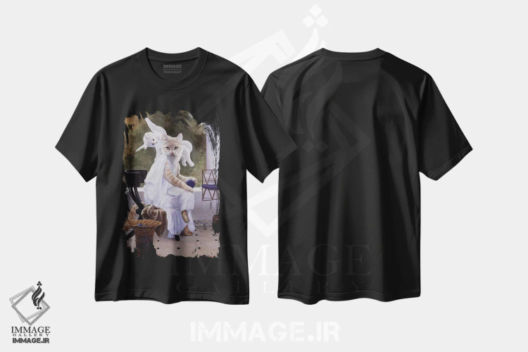 تیشرت مشکی طرح دار – تیشرت هنری ,میوها اثر ملیندا کوپر immage.ir