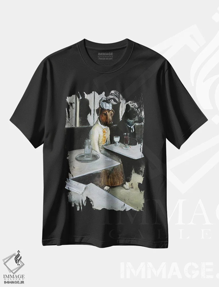 تیشرت مشکی طرح دار – تیشرت طنز حیوانات ,سالی کویگلی اثر ملیندا کوپر فروشگاه ایماژ