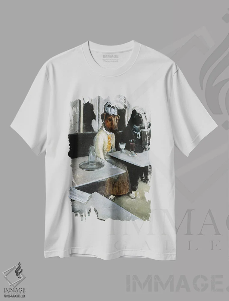 تیشرت سفید طرح دار – تیشرت طنز حیوانات ,سالی کویگلی اثر ملیندا کوپر immage.ir