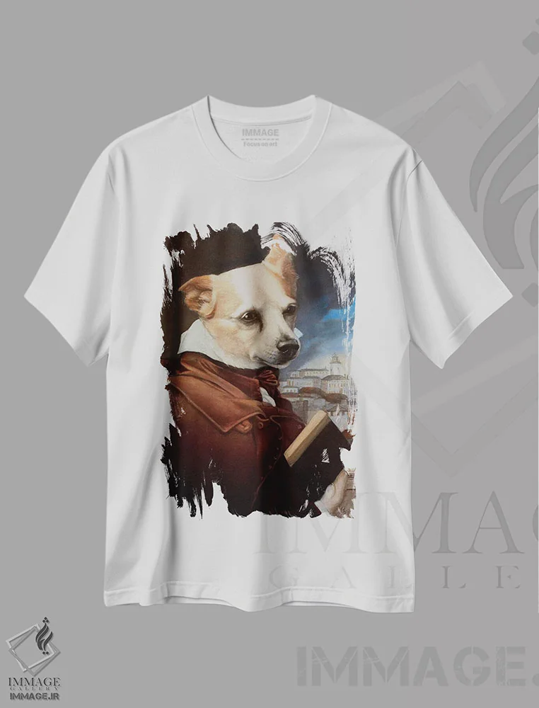 تیشرت سفید طرح دار – تیشرت طنز ,پسرک اثر ملیندا کوپر immage.ir