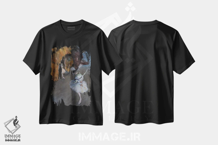 تیشرت مشکی طرح دار – تیشرت هنری ,قورباغه ستاره اثر ملیندا کوپر فروشگاه ایماژ