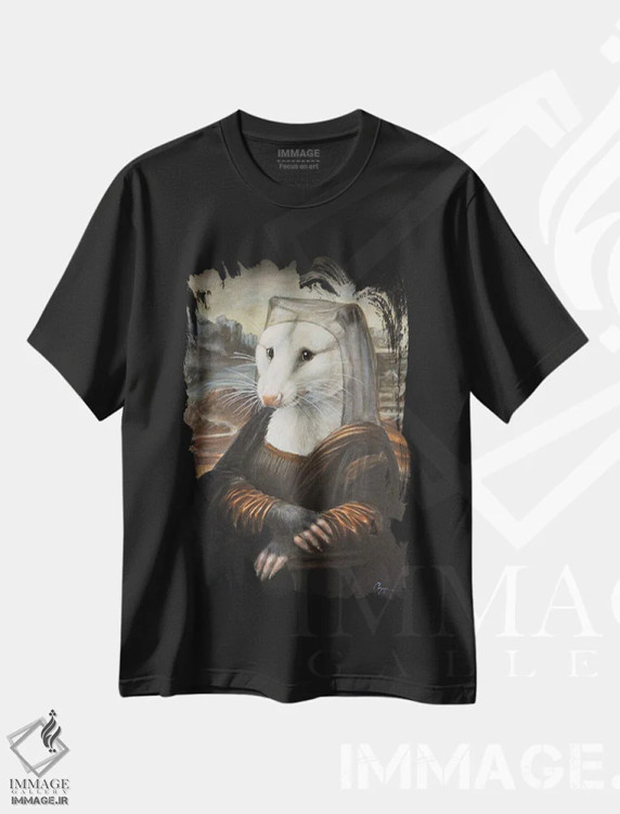 تیشرت مشکی طرح دار – تیشرت هنری ,مونا پوزوم اثر ملیندا کوپر immage.ir