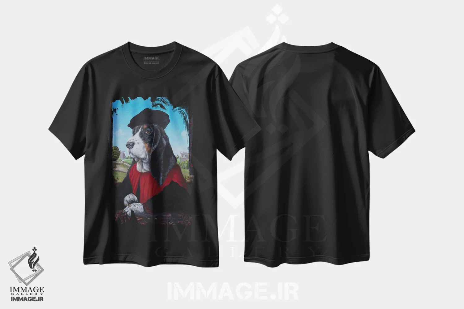 تیشرت مشکی طرح دار – تیشرت سگ ها ,جینو اثر ملیندا کوپر فروشگاه ایماژ