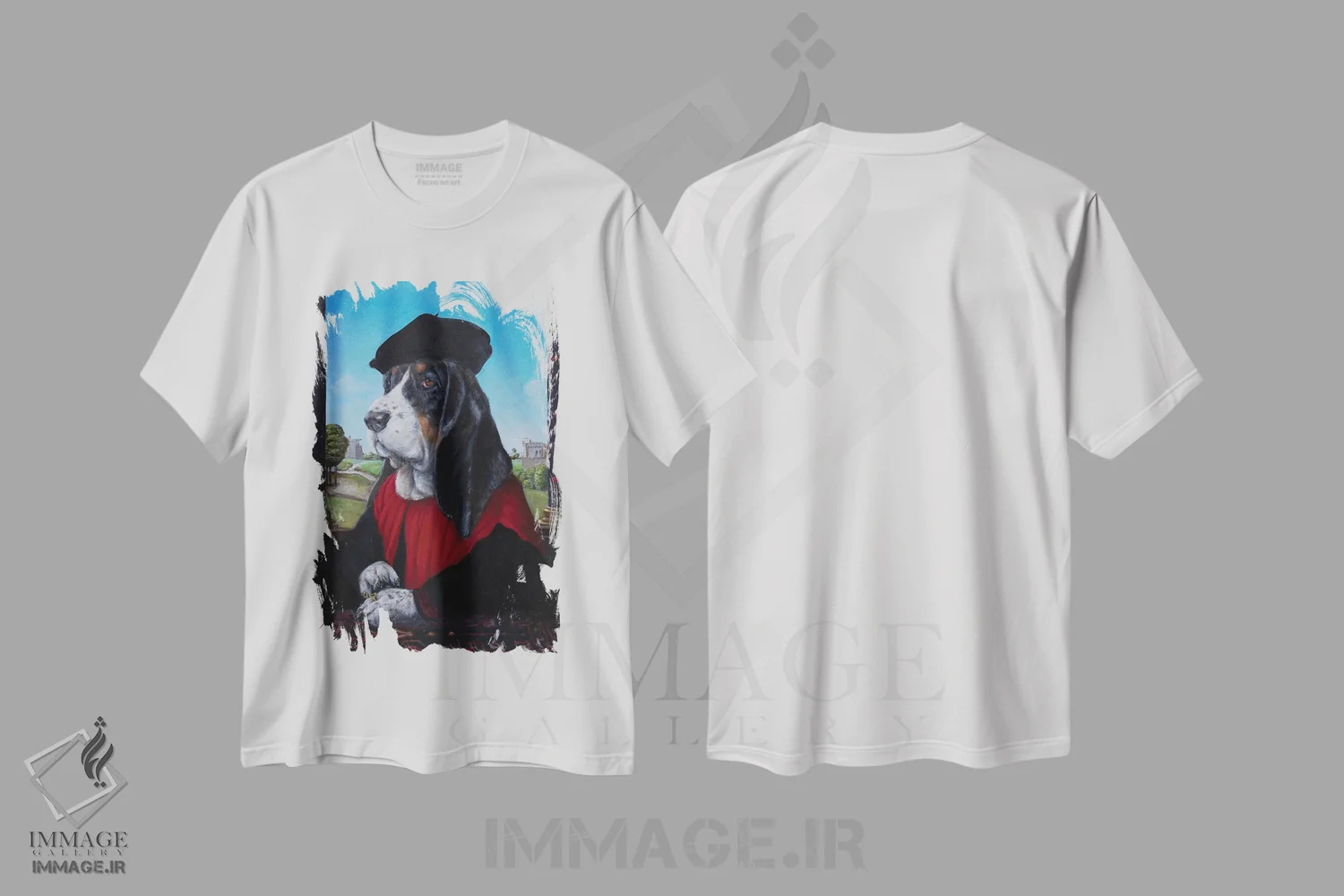 تیشرت سفید طرح دار – تیشرت سگ ها ,جینو اثر ملیندا کوپر immage.ir