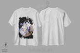 تیشرت سفید طرح دار – تیشرت گربه ها ,غنچه رز اثر ملیندا کوپر immage.ir
