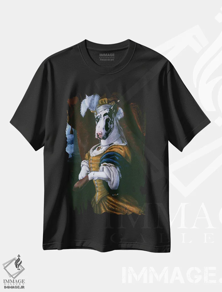 تیشرت مشکی طرح دار – تیشرت سگ ها ,علی اثر ملیندا کوپر فروشگاه ایماژ