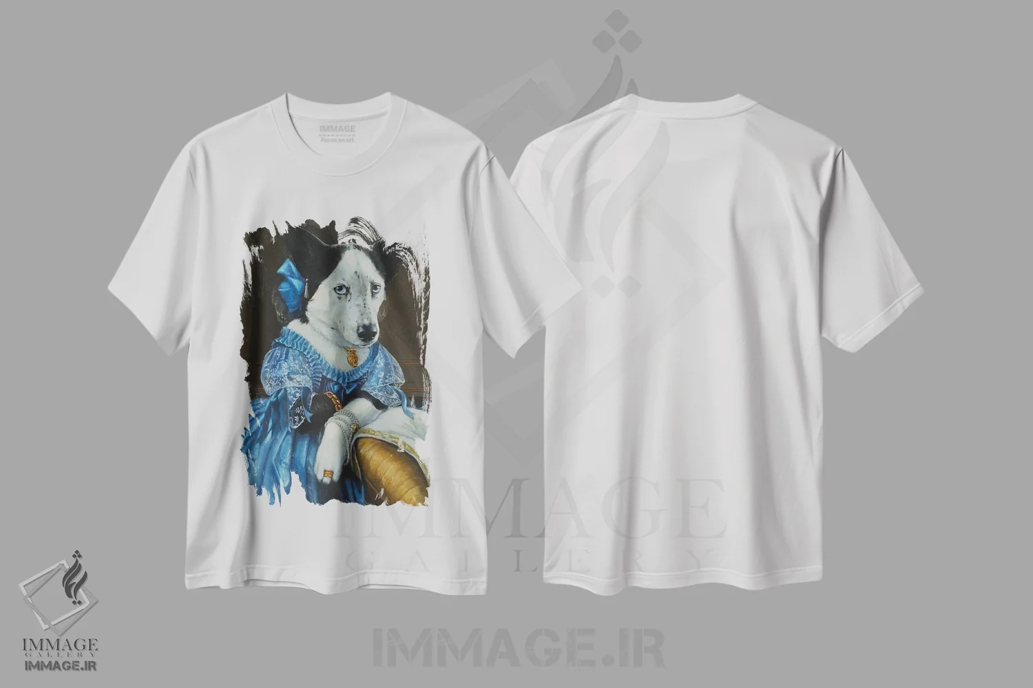 تیشرت سفید طرح دار – تیشرت سگ ها ,فرشته اثر ملیندا کوپر immage.ir