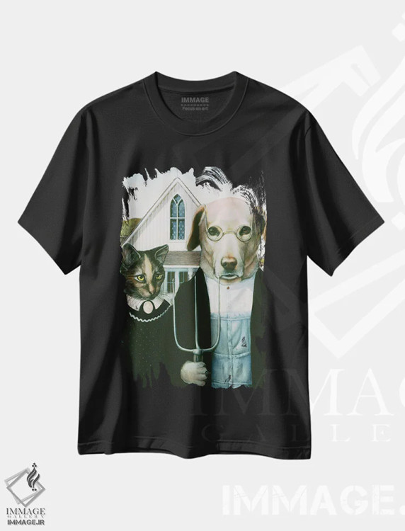 تیشرت مشکی طرح دار – تیشرت حیوانات ,کیتی و میتی اثر ملیندا کوپر فروشگاه ایماژ