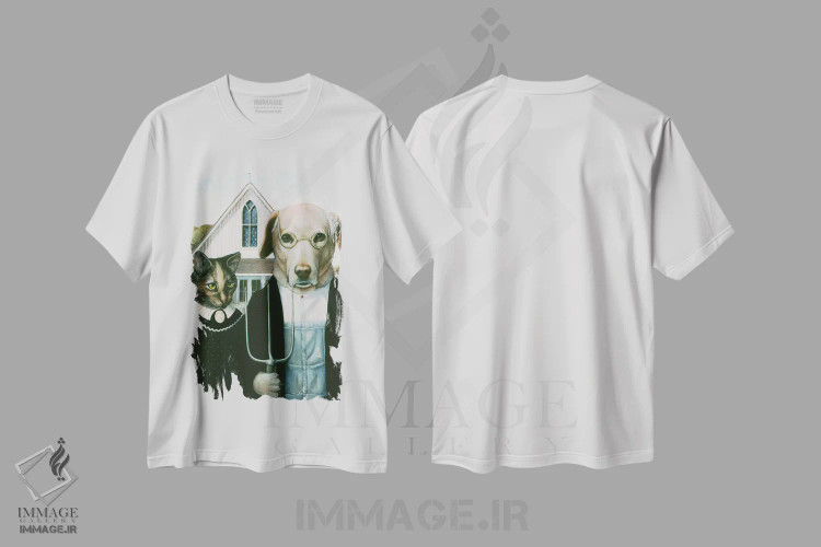 تیشرت سفید طرح دار – تیشرت حیوانات ,کیتی و میتی اثر ملیندا کوپر immage.ir