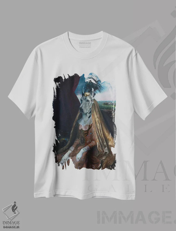 تیشرت سفید طرح دار – تیشرت گرافیکی ,آپاچی اثر ملیندا کوپر immage.ir